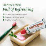 EUTHYMOL Original Pink Toothpaste (3.7fl oz/Pack of 1) - Fluoride-Free Toothpaste for Sensitive Teeth & Gum. Bad Breath, Cavity Prevention, 12-Hour Long Lasting Freshness with Wintergreen