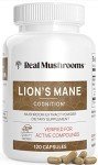 Real Mushrooms Lions Mane Supplement Capsules - Mushroom Supplement for Overall Wellness with Verified Beta Glucans – Non-GMO, Vegan Mushroom Supplements in 120 Capsules