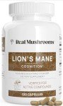 Real Mushrooms Lions Mane Supplement Capsules - Mushroom Supplement for Overall Wellness with Verified Beta Glucans – Non-GMO, Vegan Mushroom Supplements in 120 Capsules