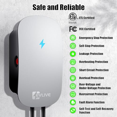 Evlive 240V EV Charger Level 2, ETL/Energy Star Certified