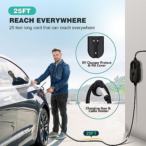 AIMILER Level 2 EV Charger, 32Amp, 25ft Cable