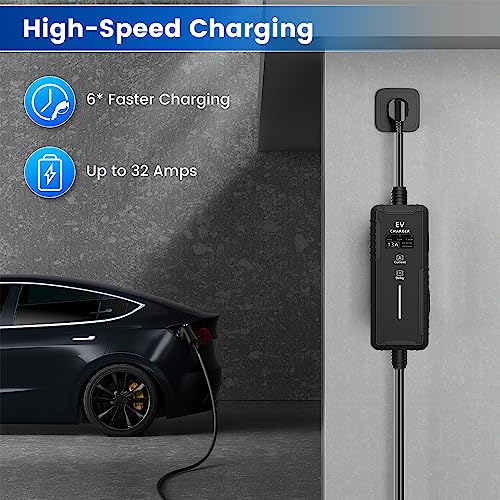 Awesafe Portable EV Charger 16-32A 110-240V Plug-in Station