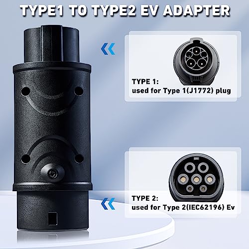Dedc Type 1 to Type 2 EV Charger Adapter
