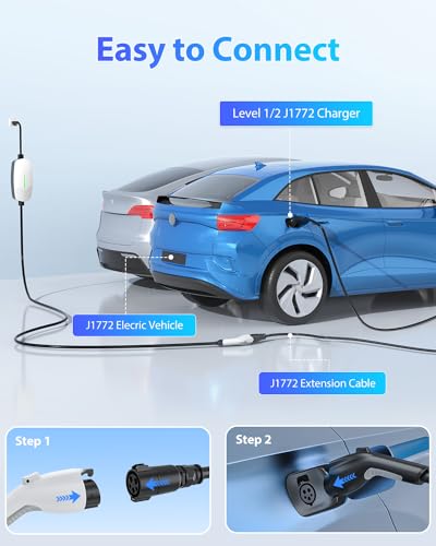 EVDANCE Charger Extension Cable for EVs - 40A/21FT