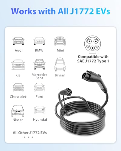 EVDANCE Charger Extension Cable for EVs - 40A/21FT