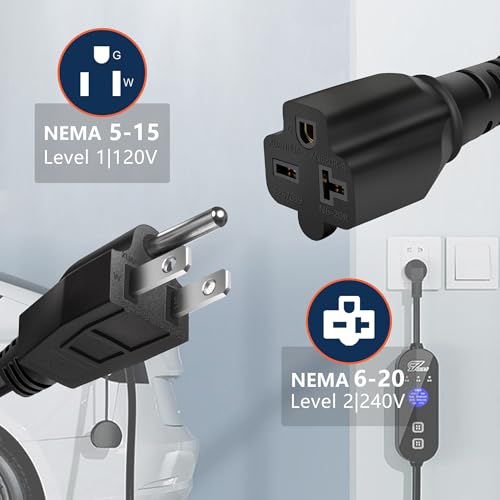 Ufixed Electric Car Charger NEMA 5-15 to 6-20 Adapter