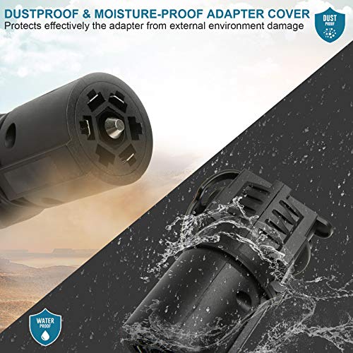 MITZONE 7 Round to 4/5 Flat Trailer Plug Adapter