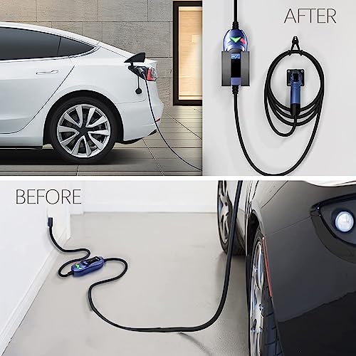 Hikig Universal Metal EV Charger Bracket - Adjustable, Black