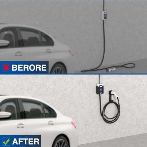 Bussdis EV Charger Holder with Nozzle Holster and Cable Organizer