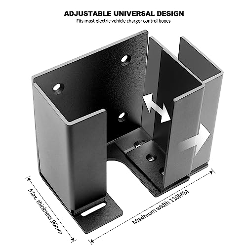 Hikig Universal Metal EV Charger Bracket - Adjustable, Black
