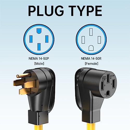 Dongerdi 15FT NEMA 14-50 Extension Cord for Tesla EV