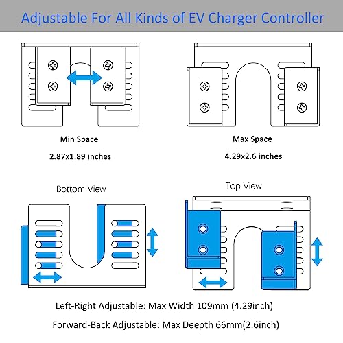 Htlakiki Durable Black Wall Mount Bracket for EV Charger
