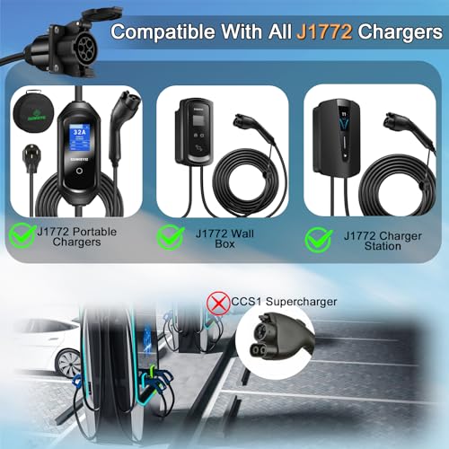 Guwieyg SAE J1772 EV Charger Extension Cable 20ft 240V