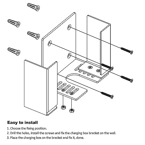 Hikig Universal Metal EV Charger Bracket - Adjustable, Black