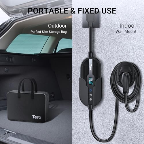Tera Tesla EV Charger: Level 1 & 2 Portable, Dual Use