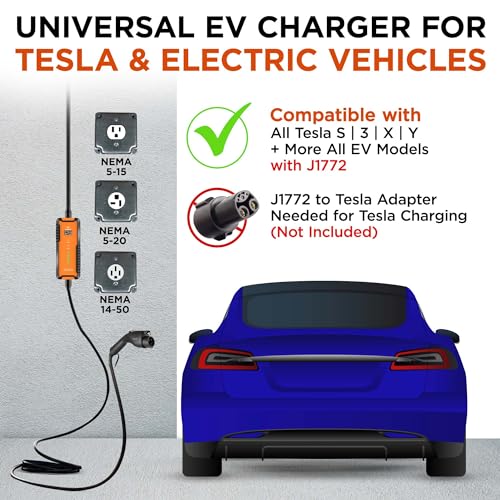 Voltre M2 EV Charger | 25 Ft MAX Cable | 8-32A 110-240V | Tesla & EVs