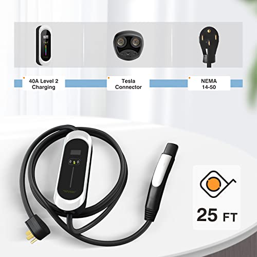 Keruida Portable Tesla Charger - 40A 25FT Level 2