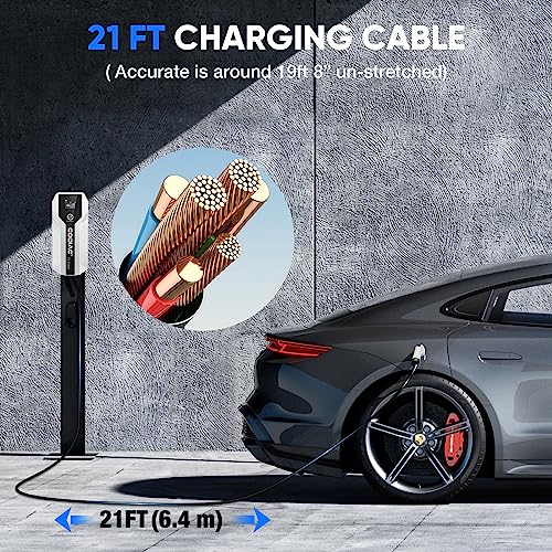 Godiag EV101 Portable EV Charger Level 1+2, 8/10/13/16Amp Adjustable Electric Car Charger, 110V-240V 3.5KW 20ft Plug-in Hybrid EV Charger
