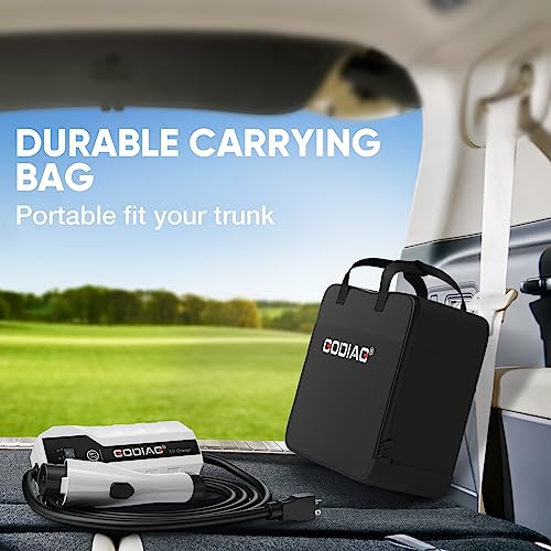 Godiag EV101 Portable EV Charger Level 1+2, 8/10/13/16Amp Adjustable Electric Car Charger, 110V-240V 3.5KW 20ft Plug-in Hybrid EV Charger
