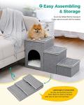 Portable 3-Step Dog Stairs with Storage Box