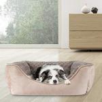 JOEJOY Machine Washable Rectangle Dog Bed - Beige