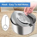 Large Stainless Steel Dog Water Bowl with Tray