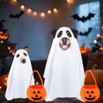 Funny Dog Ghost Costume with Pumpkin Bag