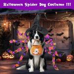 Glowing Spider Dog Costume with 40 LED Lights