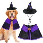 GOYOSWA Dog Halloween Witch Costume with Cape