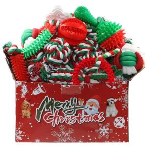 Christmas Dog Toy Bundle - 15 Fun Chew Toys