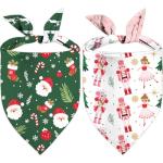 Adjustable Christmas Dog Bandana 2 Pack Set