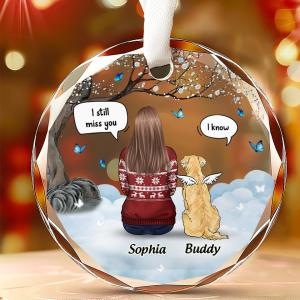 Personalized Dog Memorial Glass Ornament for Gifts