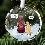 Personalized Dog Memorial Glass Ornament for Gifts