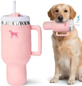 PUPROAR Pink Pup Cup Tumbler Dog Toy