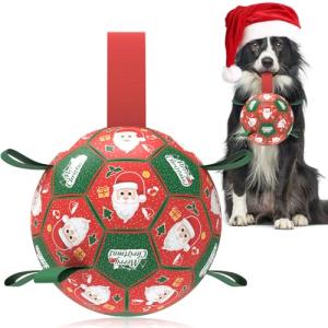 Christmas Dog Soccer Balls with Straps - 6 Inch