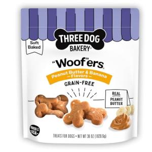 Three Dog Bakery Grain-Free Woofers: Peanut Butter & Banana Treats