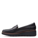 Clarks Women's Black Soft Penny Loafer, Size 7