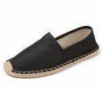 Black Closed Toe Canvas Slip-On Espadrilles