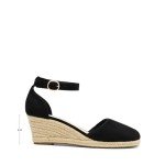 DREAM PAIRS Women's Black Ankle Strap Wedge Sandals