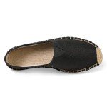 Black Closed Toe Canvas Slip-On Espadrilles
