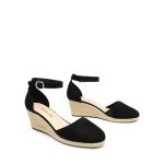 DREAM PAIRS Women's Black Ankle Strap Wedge Sandals