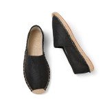 Black Closed Toe Canvas Slip-On Espadrilles