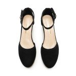 DREAM PAIRS Women's Black Ankle Strap Wedge Sandals