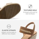 DREAM PAIRS Women's Open Toe Platform Wedges - Camel