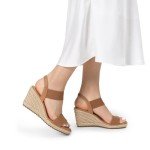 DREAM PAIRS Women's Open Toe Platform Wedges - Camel