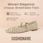 Cushionaire Weston Women's Woven Ballet Flats - Wheat
