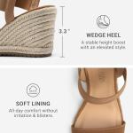 DREAM PAIRS Women's Open Toe Platform Wedges - Camel