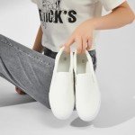 Women's Casual Slip-On Canvas Sneakers - White
