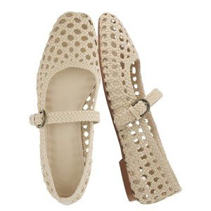 Cushionaire Weston Women's Woven Ballet Flats - Wheat