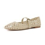 Cushionaire Weston Women's Woven Ballet Flats - Wheat